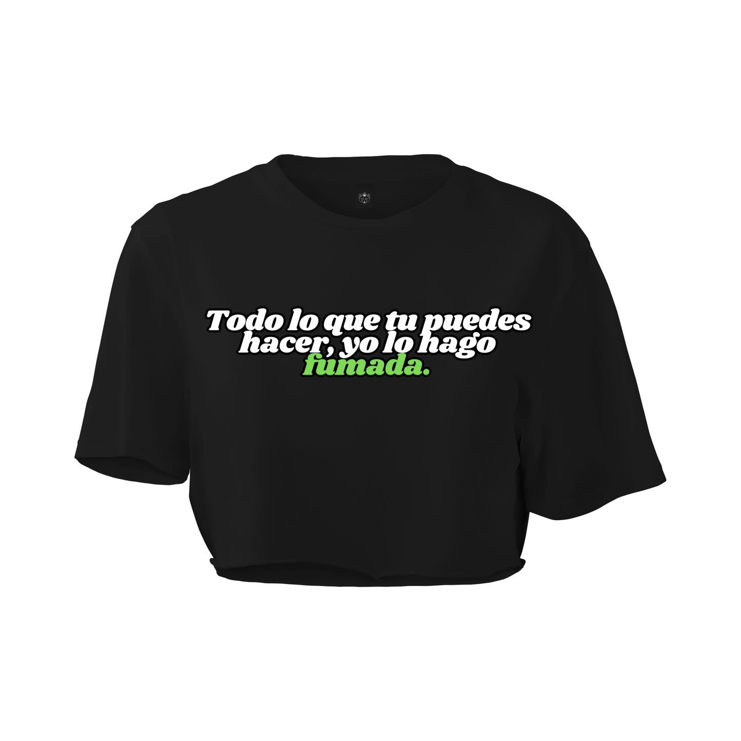 CROP TOP - FRASES - NEGRO