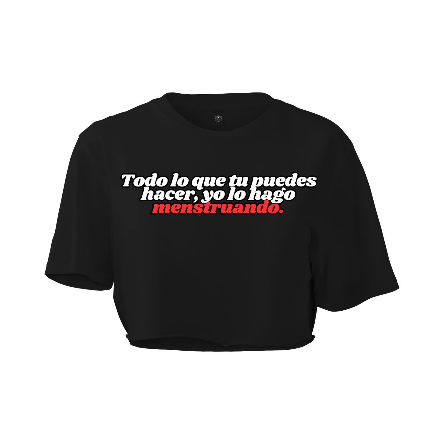 CROP TOP - FRASES - NEGRO