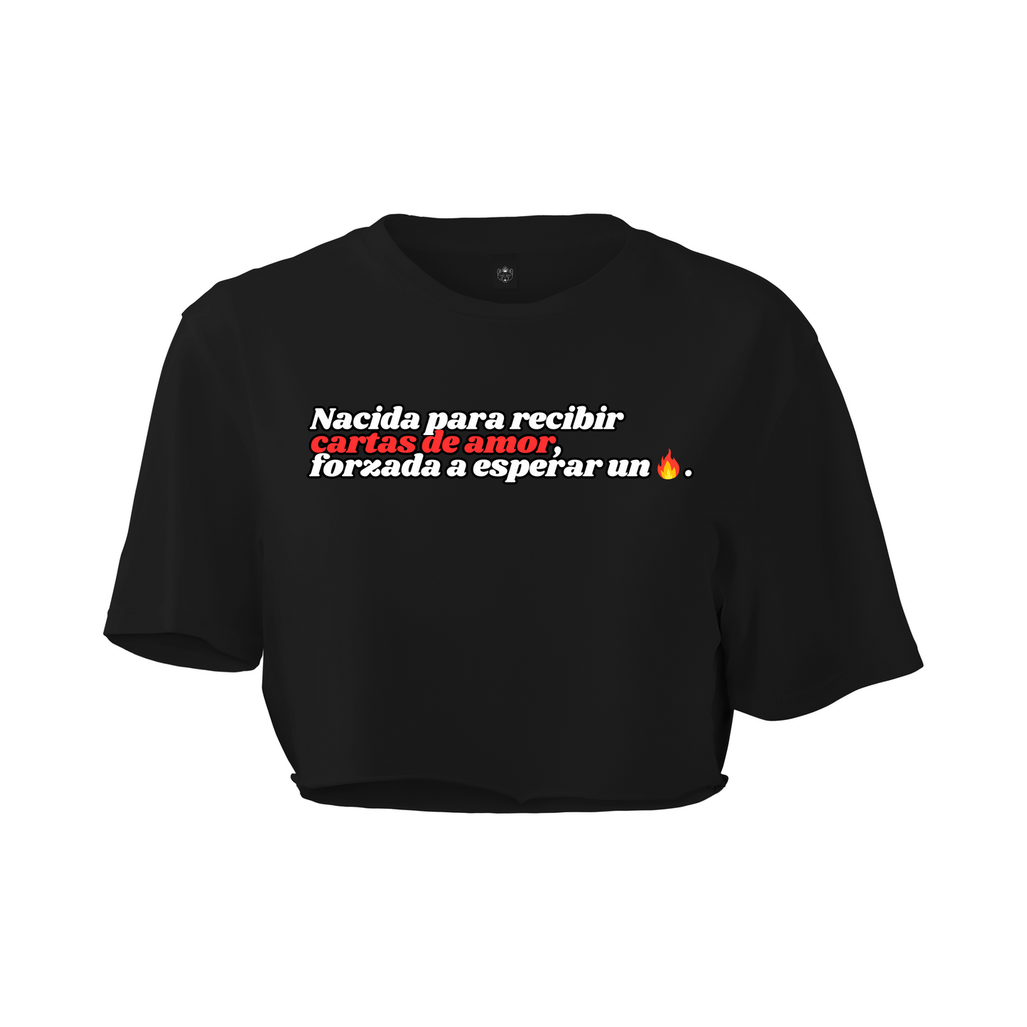 CROP TOP - FRASES - NEGRO