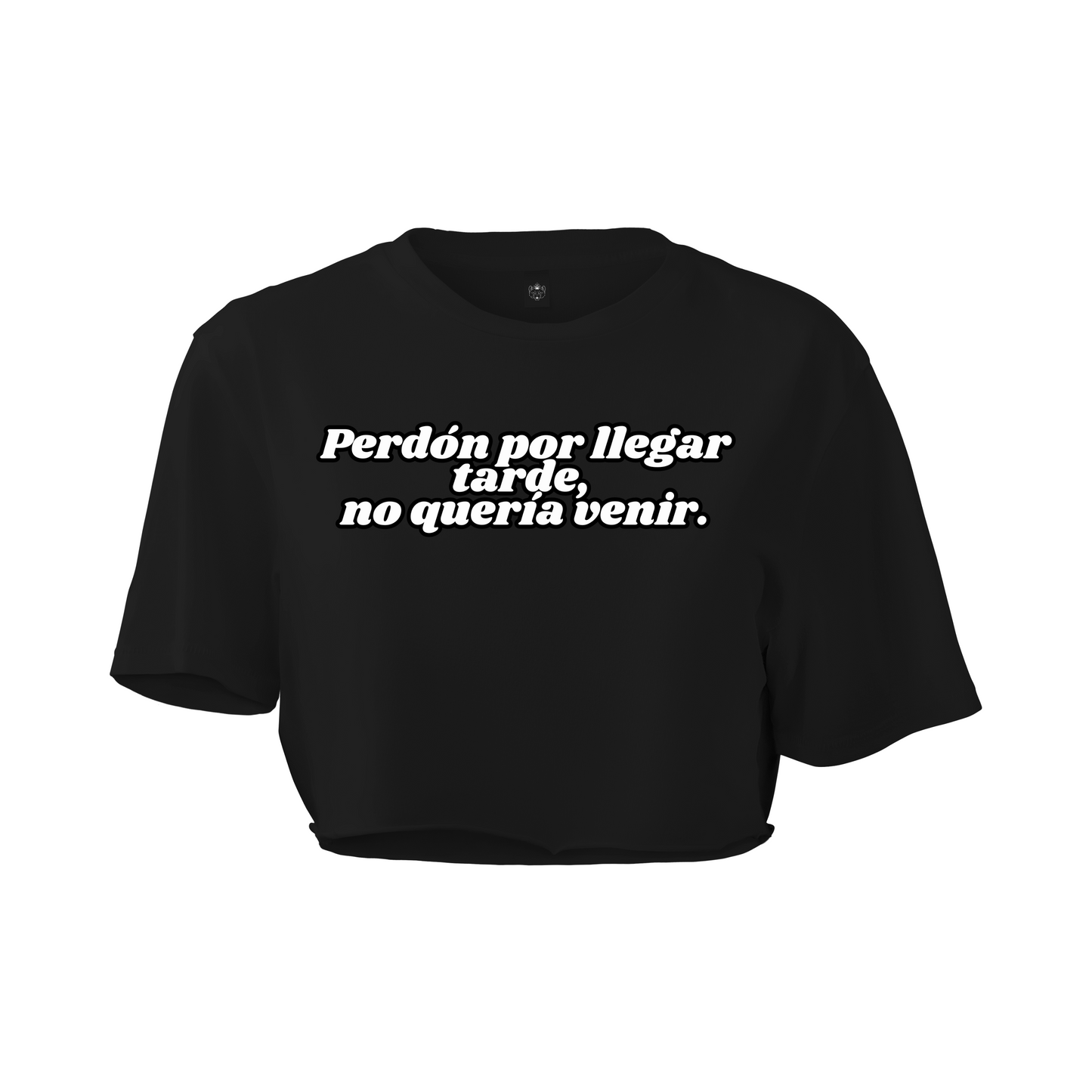 CROP TOP - FRASES - NEGRO